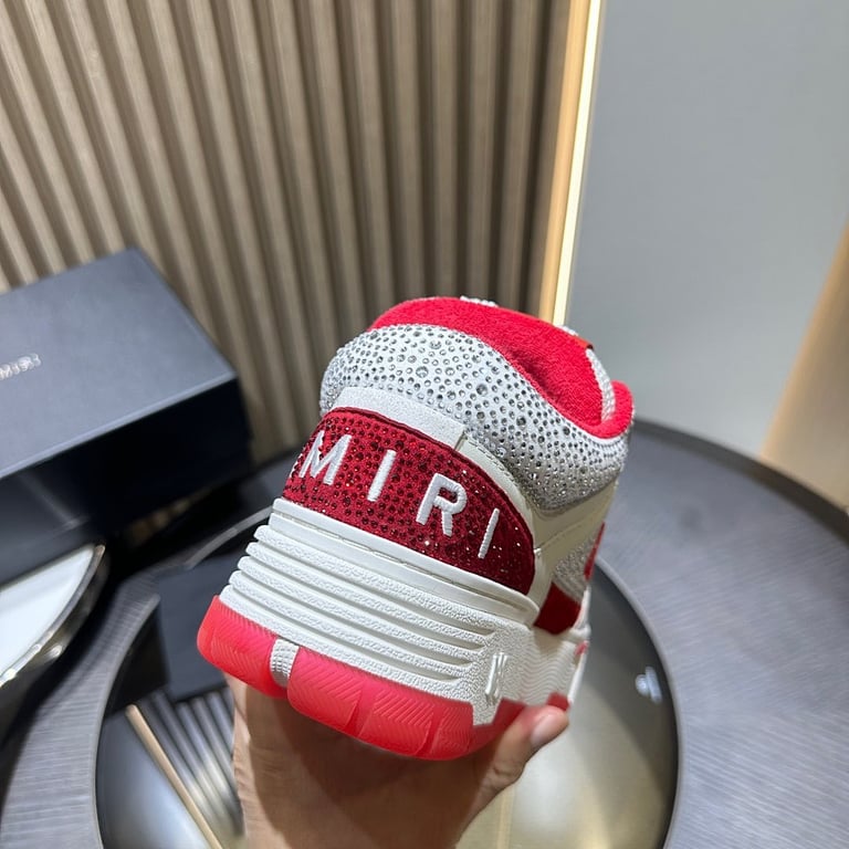 Amiri MA-1 Rhinestone White Red - 6