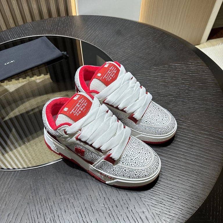 Amiri MA-1 Rhinestone White Red - 9