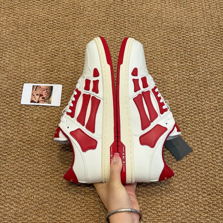 Amiri Skel Top Low White Red - 12