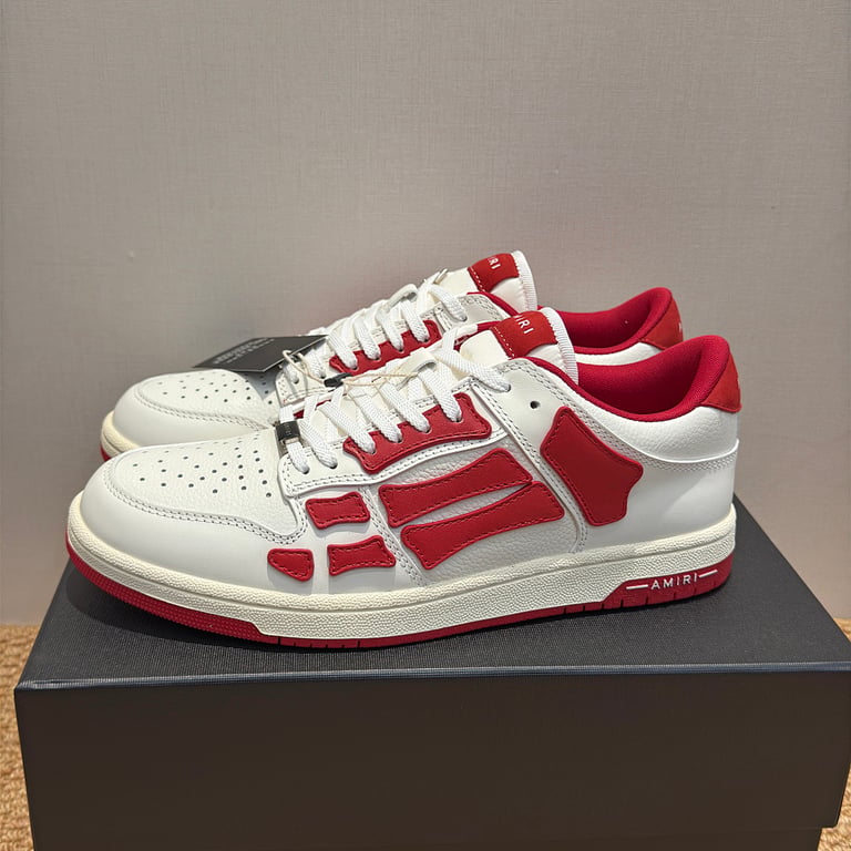 Amiri Skel Top Low White Red - 4