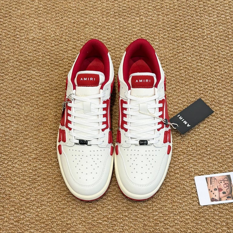Amiri Skel Top Low White Red - 5