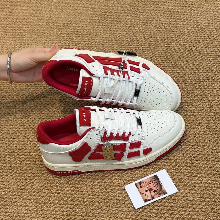 Amiri Skel Top Low White Red - 9