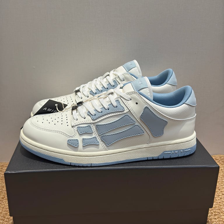 Amiri Skel Top Low White Blue - 4