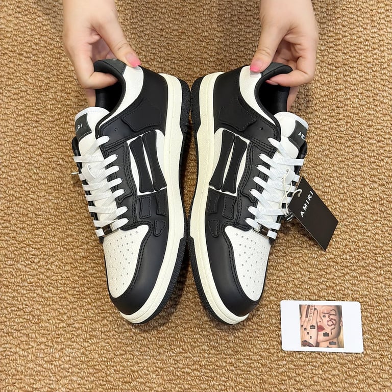 Amiri Skel Top Low Black White - 12