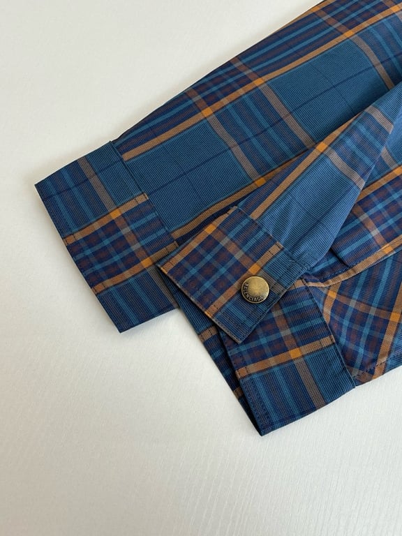 Balenciaga Plaid Zip-Up Jacket Blue - 12