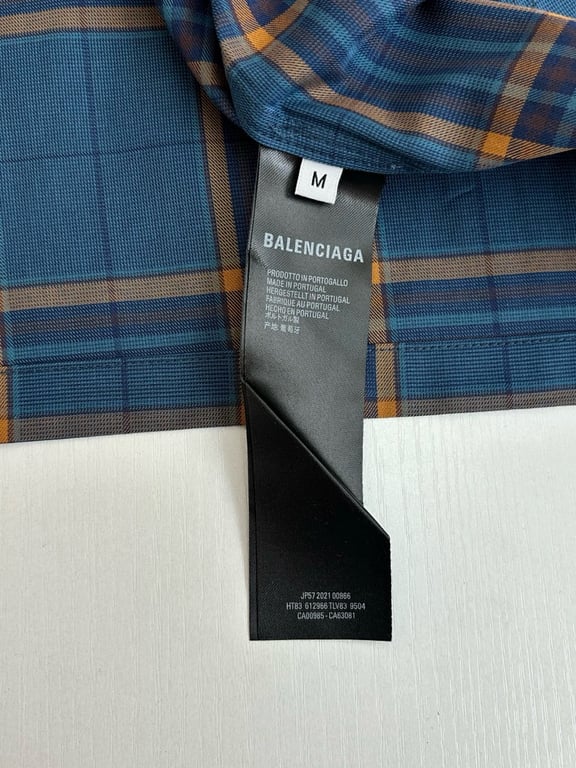 Balenciaga Plaid Zip-Up Jacket Blue - 13
