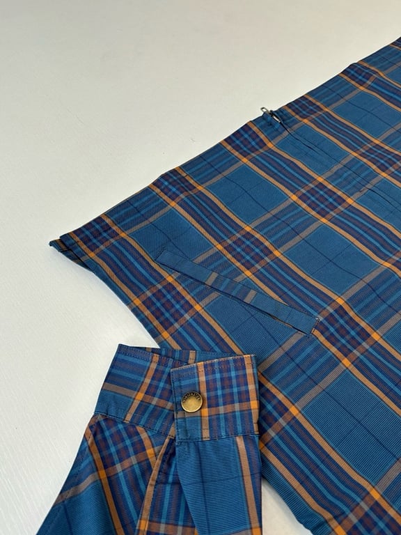 Balenciaga Plaid Zip-Up Jacket Blue - 7
