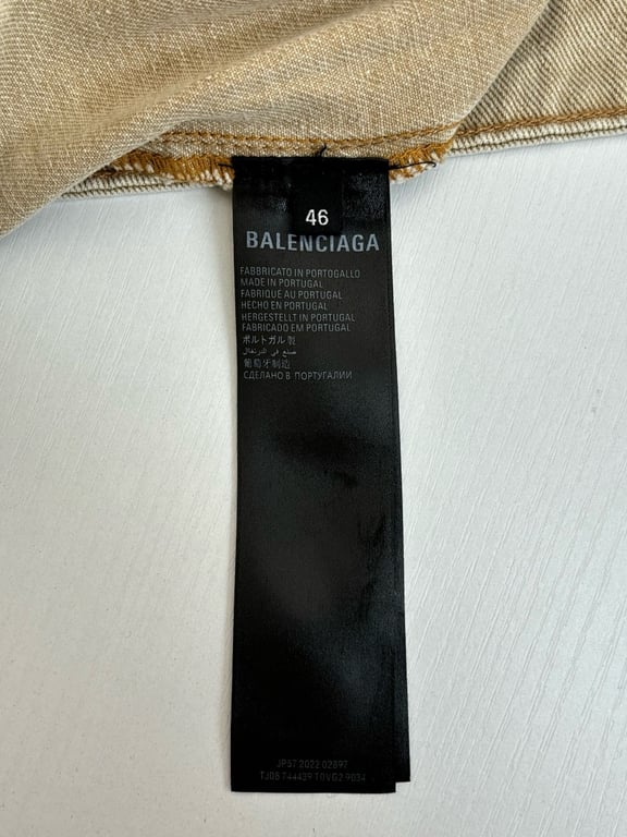 Balenciaga Hooded Denim Jacket Beige - 13