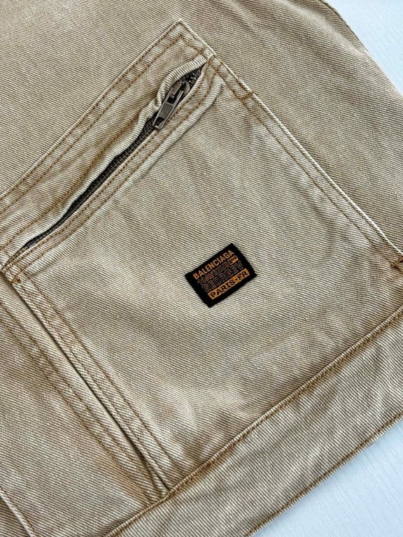 Balenciaga Hooded Denim Jacket Beige - 9