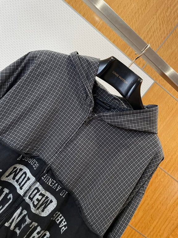 Balenciaga Hybrid Plaid Zip-Up Hoodie Black - 11