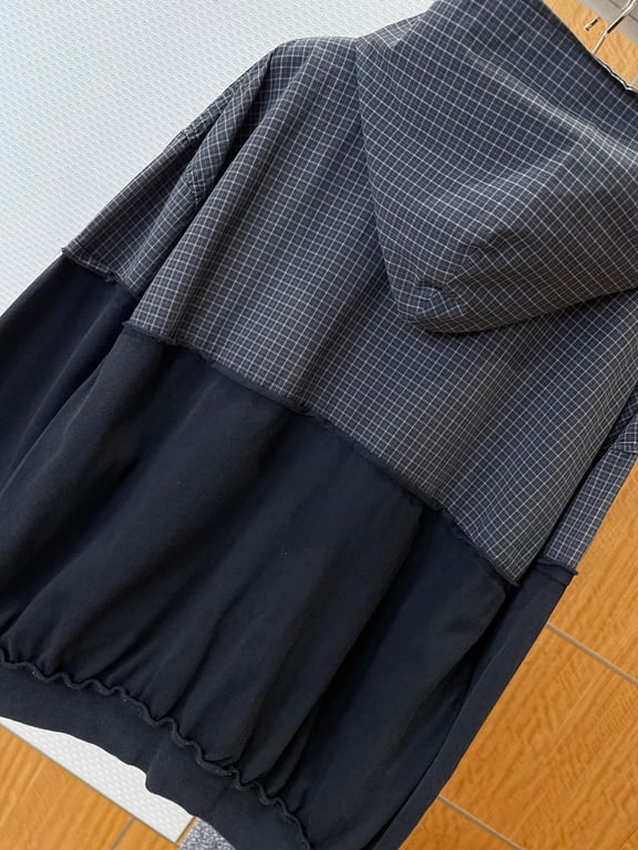 Balenciaga Hybrid Plaid Zip-Up Hoodie Black - 9