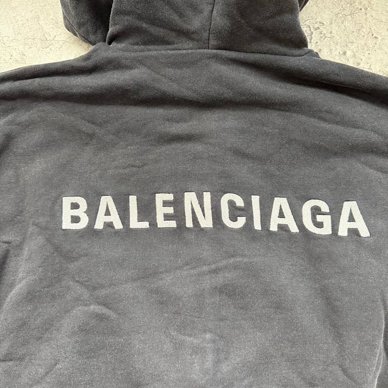 Balenciaga Logo Zip-Up Hoodie Black - 7