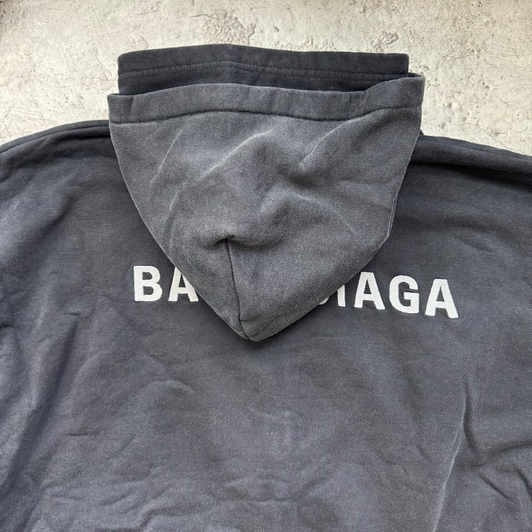 Balenciaga Logo Zip-Up Hoodie Black - 8