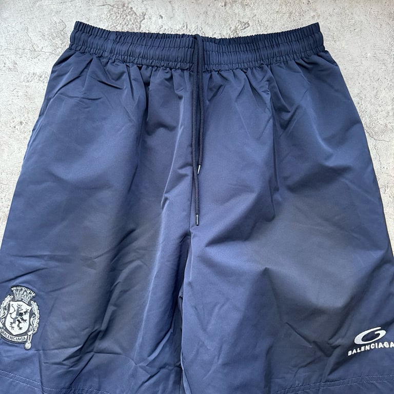 Balenciaga Crest and Unity Logo Shorts Navy - 13