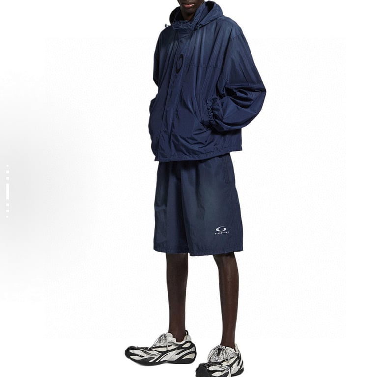 Balenciaga Crest and Unity Logo Shorts Navy - 3
