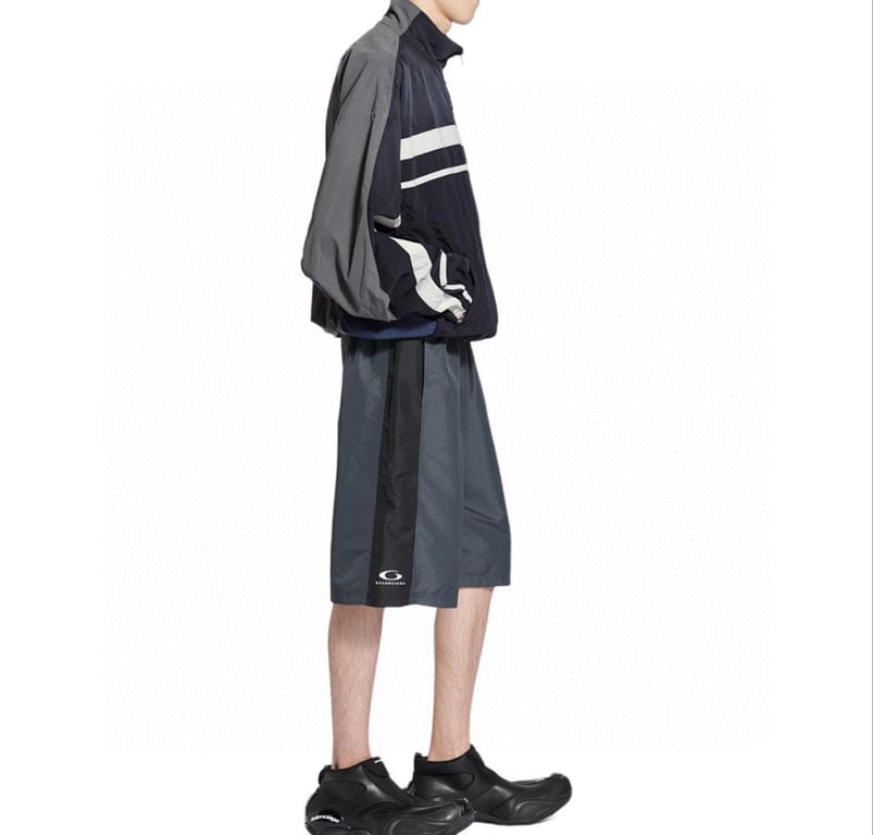Balenciaga Unity Logo Nylon Shorts Grey - 3