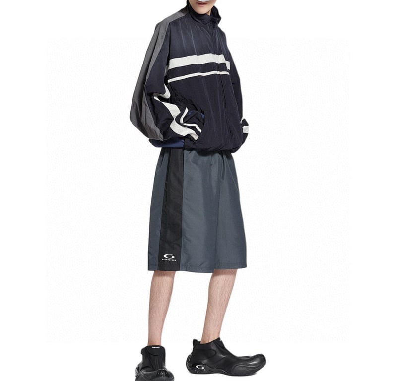 Balenciaga Unity Logo Nylon Shorts Grey - 4