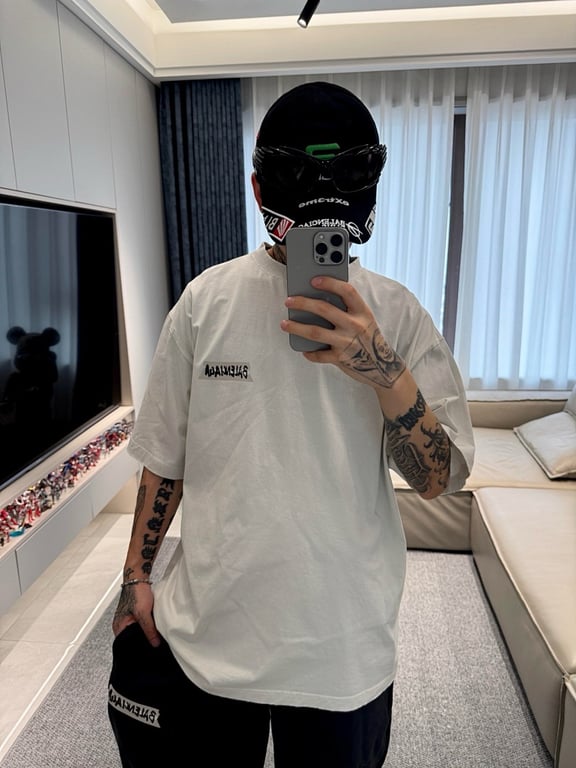 Balenciaga Tape Logo Distressed T-Shirt - 20
