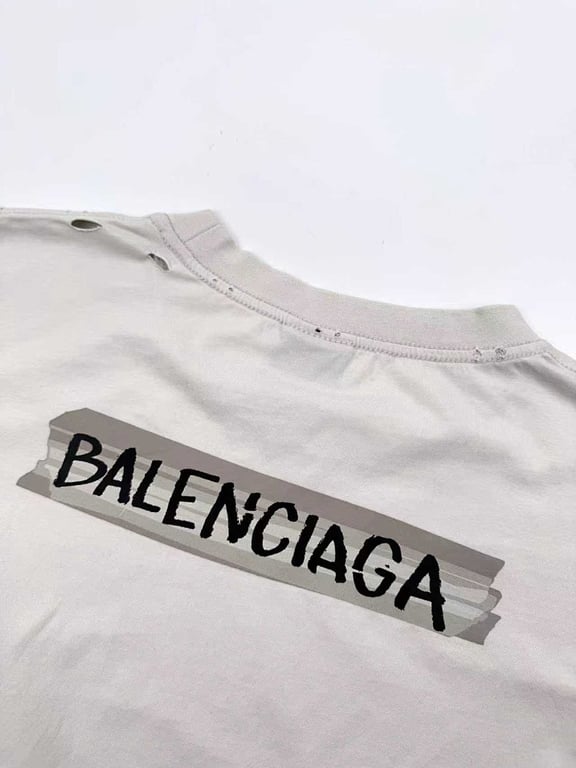 Balenciaga Tape Logo Distressed T-Shirt - 6
