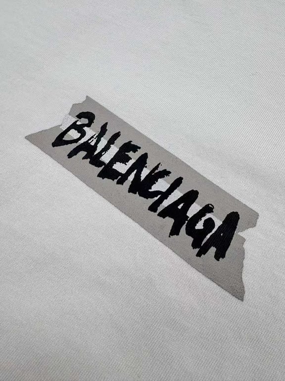 Balenciaga Tape Logo Distressed T-Shirt - 7