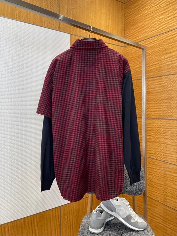 Balenciaga Hybrid Checkered Shirt Black Red - 3
