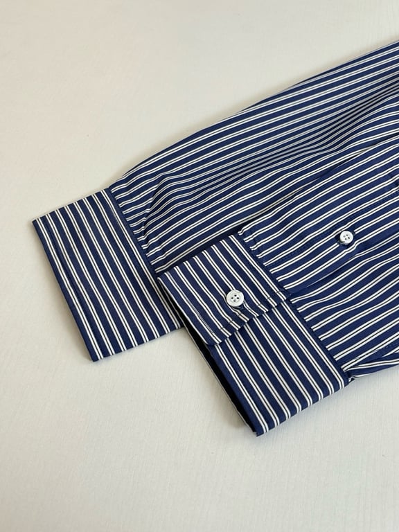 Balenciaga Striped Logo Shirt Blue/White - 12