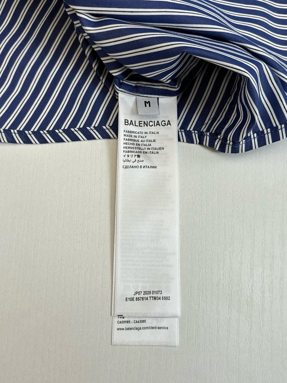 Balenciaga Striped Logo Shirt Blue/White - 13