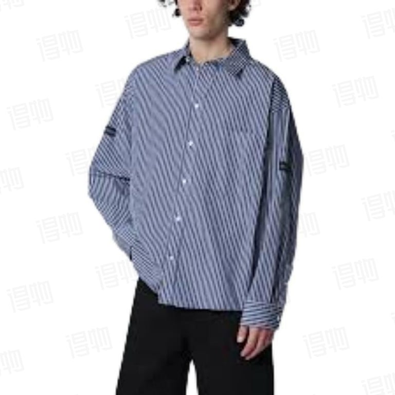 Balenciaga Striped Logo Shirt Blue/White - 3