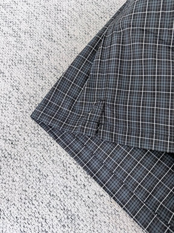 Balenciaga Plaid Logo Shorts Grey - 6