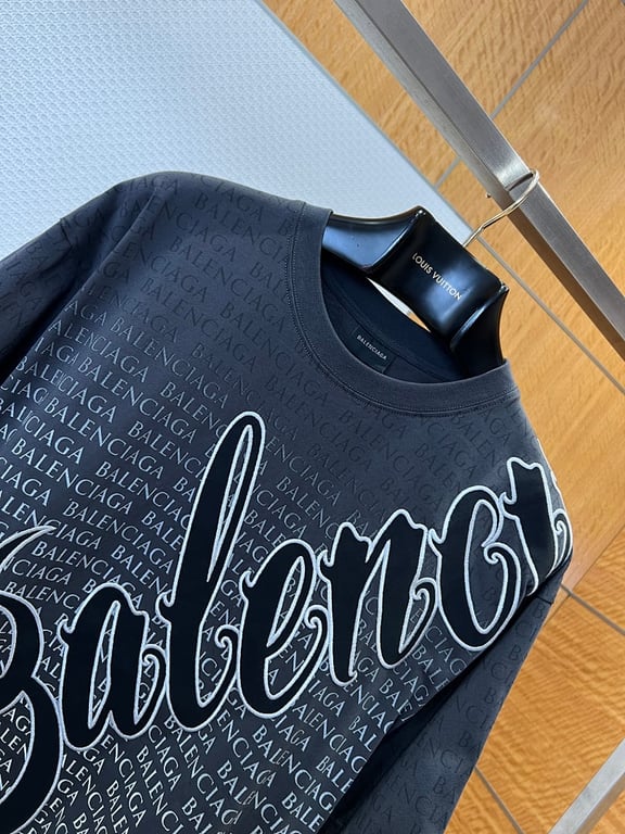 Balenciaga All-Over Logo Script T-Shirt - 6