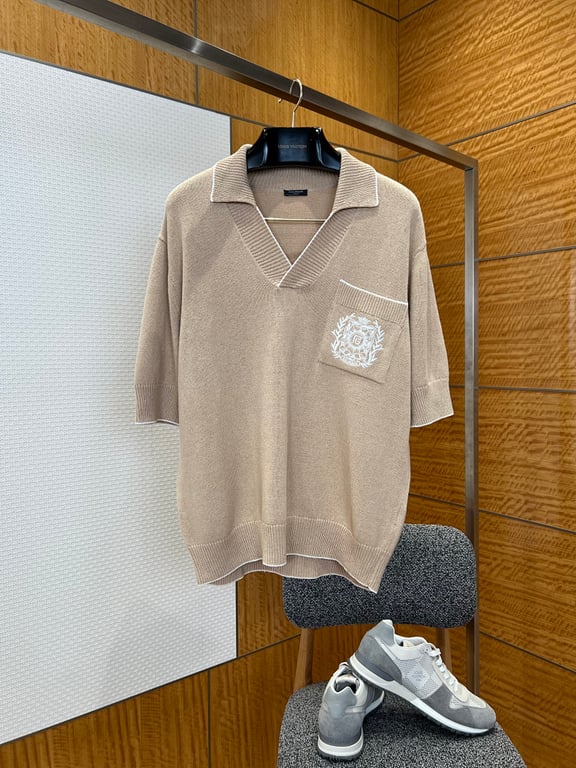 Balmain Embroidered Crest Knit Polo - 15