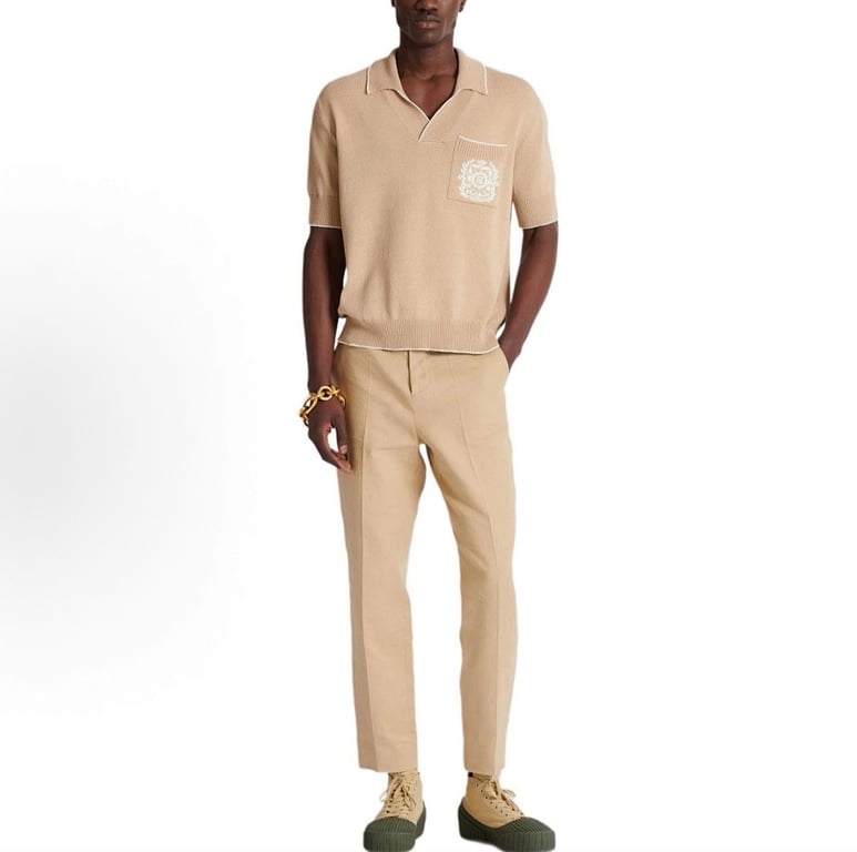Balmain Embroidered Crest Knit Polo - 3