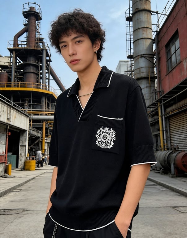 Balmain Embroidered Crest Knit Polo - 4
