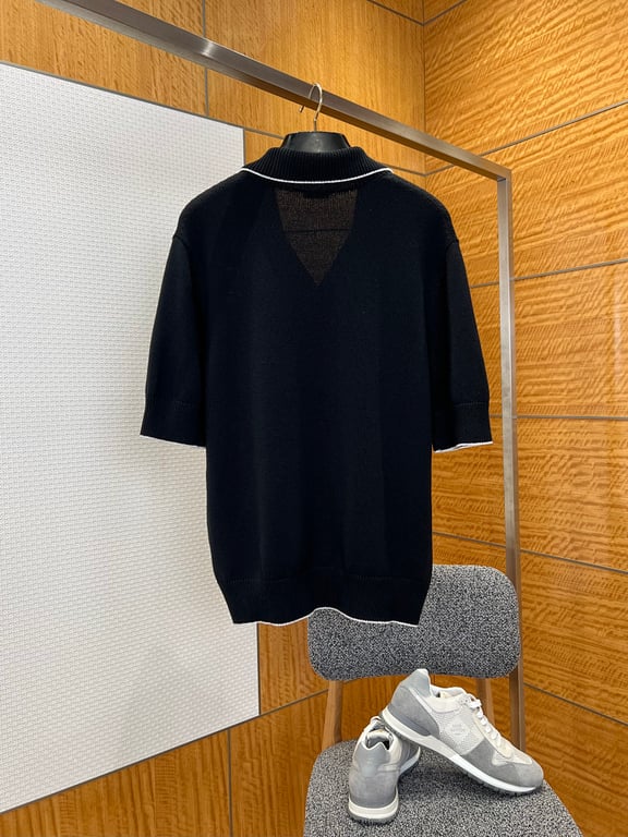 Balmain Embroidered Crest Knit Polo - 7