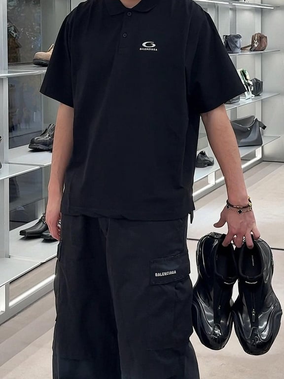 Balenciaga Unity Logo Polo Black - 6