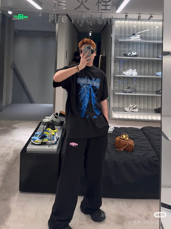 Balenciaga Eiffel Tower Lightning Graphic Tee - 5