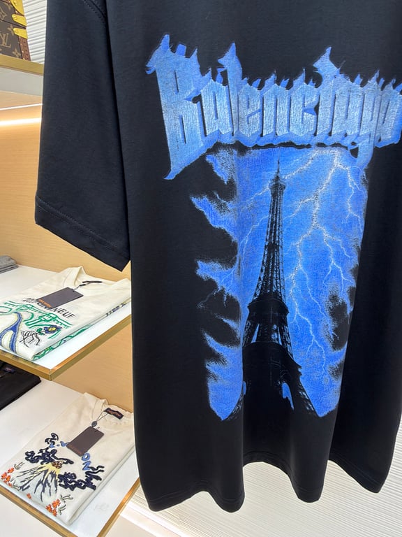 Balenciaga Eiffel Tower Lightning Graphic Tee - 9
