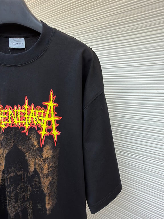 Balenciaga Metal Logo Cathedral Graphic Tee - 12