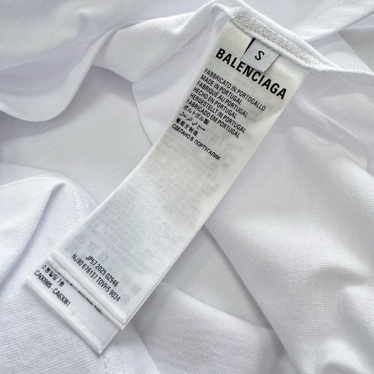 Balenciaga Brushstroke Logo T-Shirt White/Blue - 5