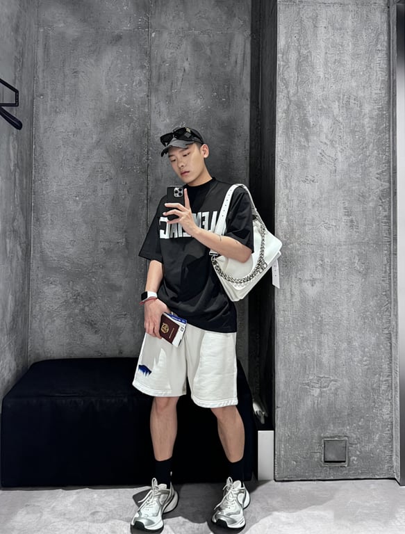 Balenciaga Spray Logo Sweat Shorts White - 4
