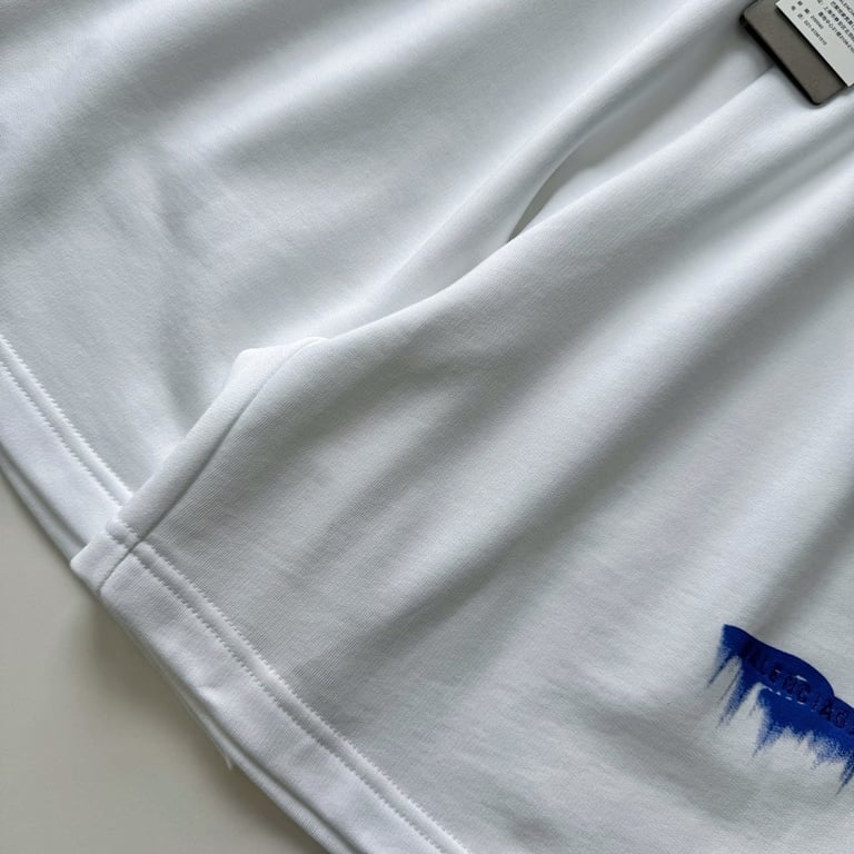 Balenciaga Spray Logo Sweat Shorts White - 9