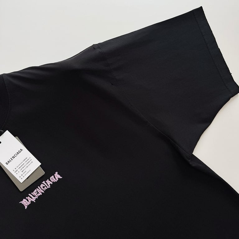 Balenciaga Metal Logo T-Shirt Black/Pink - 9