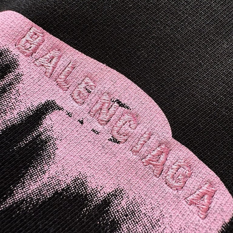 Balenciaga Pink Melt Logo Sweatpants Black - 7