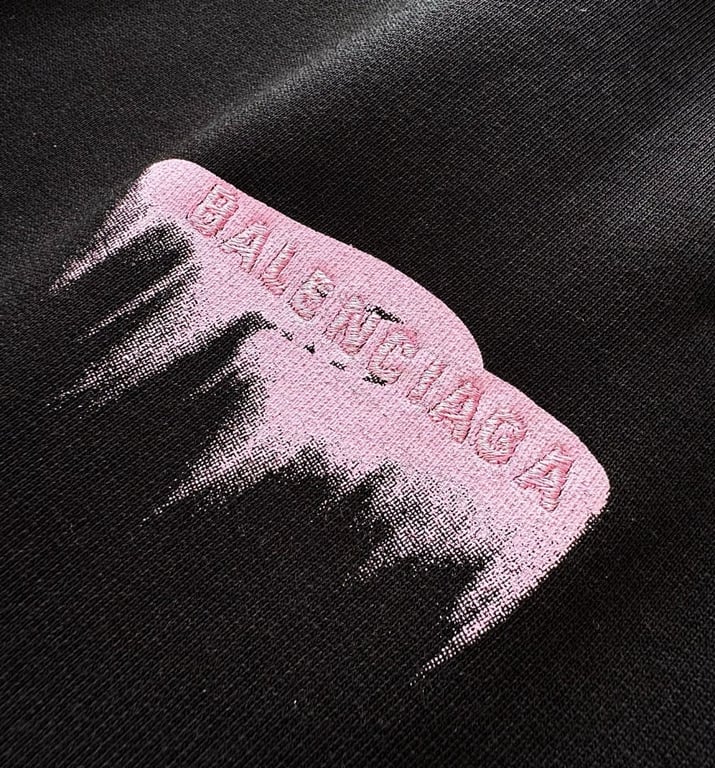 Balenciaga Pink Melt Logo Sweatpants Black - 8