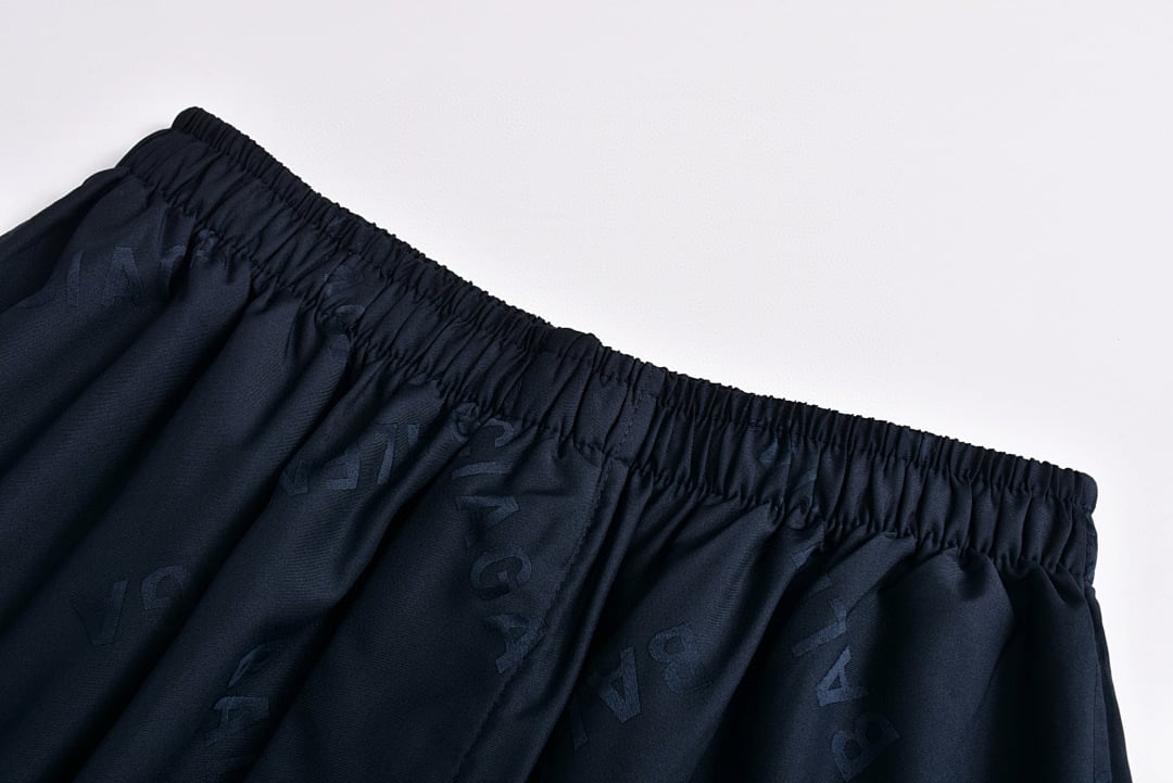 Balenciaga All-Over Logo Shorts Navy - 13