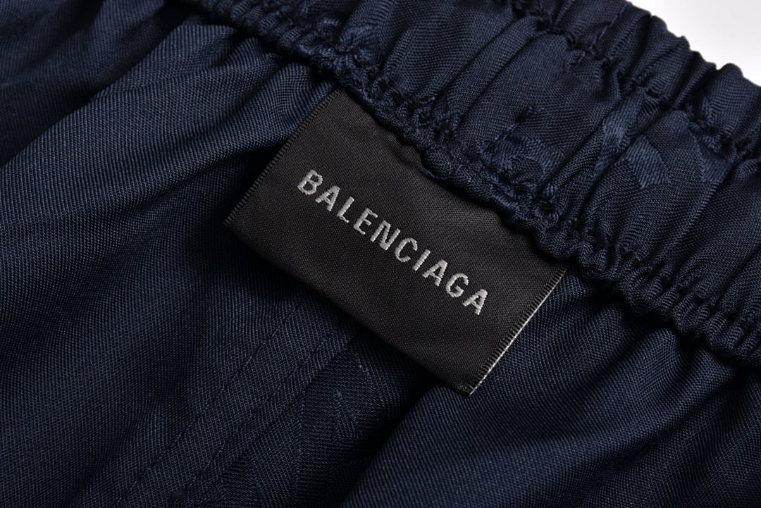 Balenciaga All-Over Logo Shorts Navy - 8