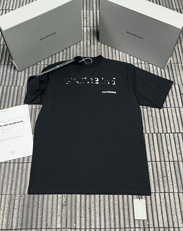 Balenciaga Braille Logo T-Shirt Black - 6