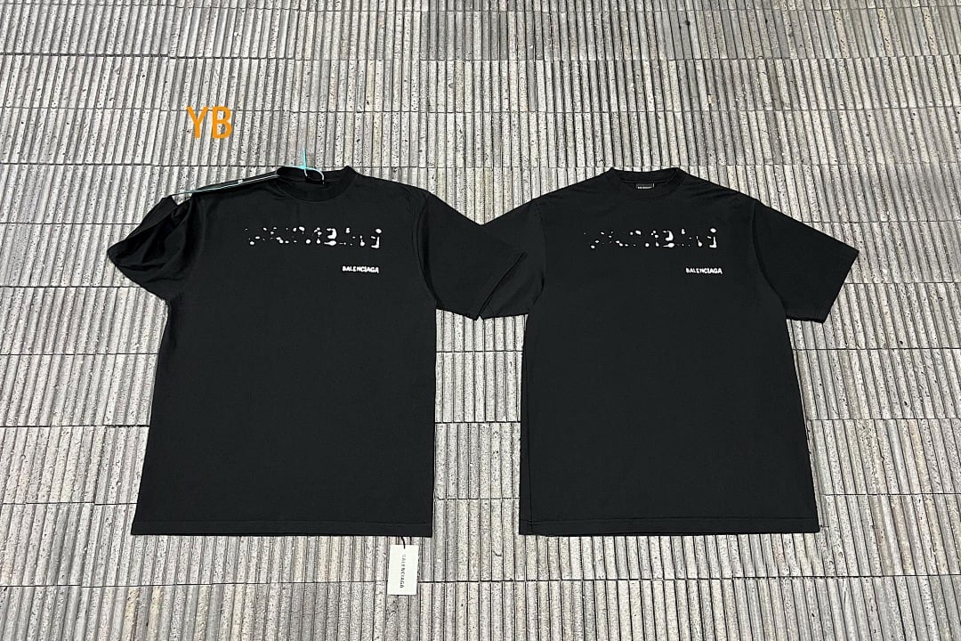 Balenciaga Braille Logo T-Shirt Black - 7