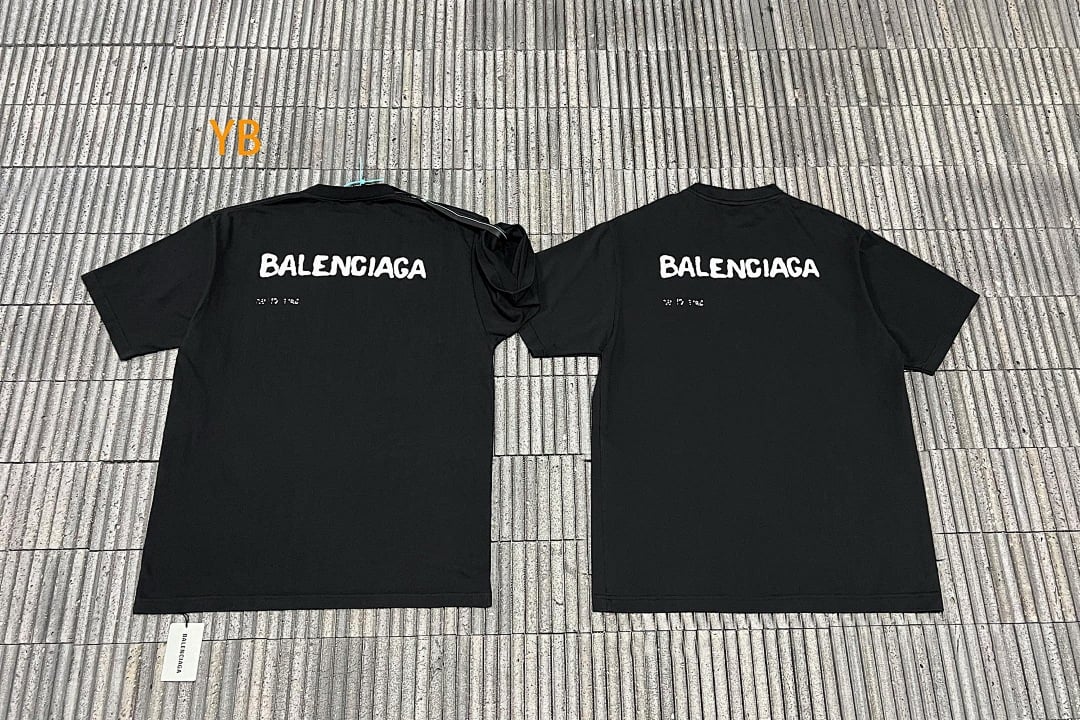 Balenciaga Braille Logo T-Shirt Black - 8