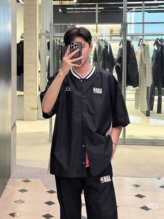 Balenciaga x NBA Short Sleeve Shirt Black - 4